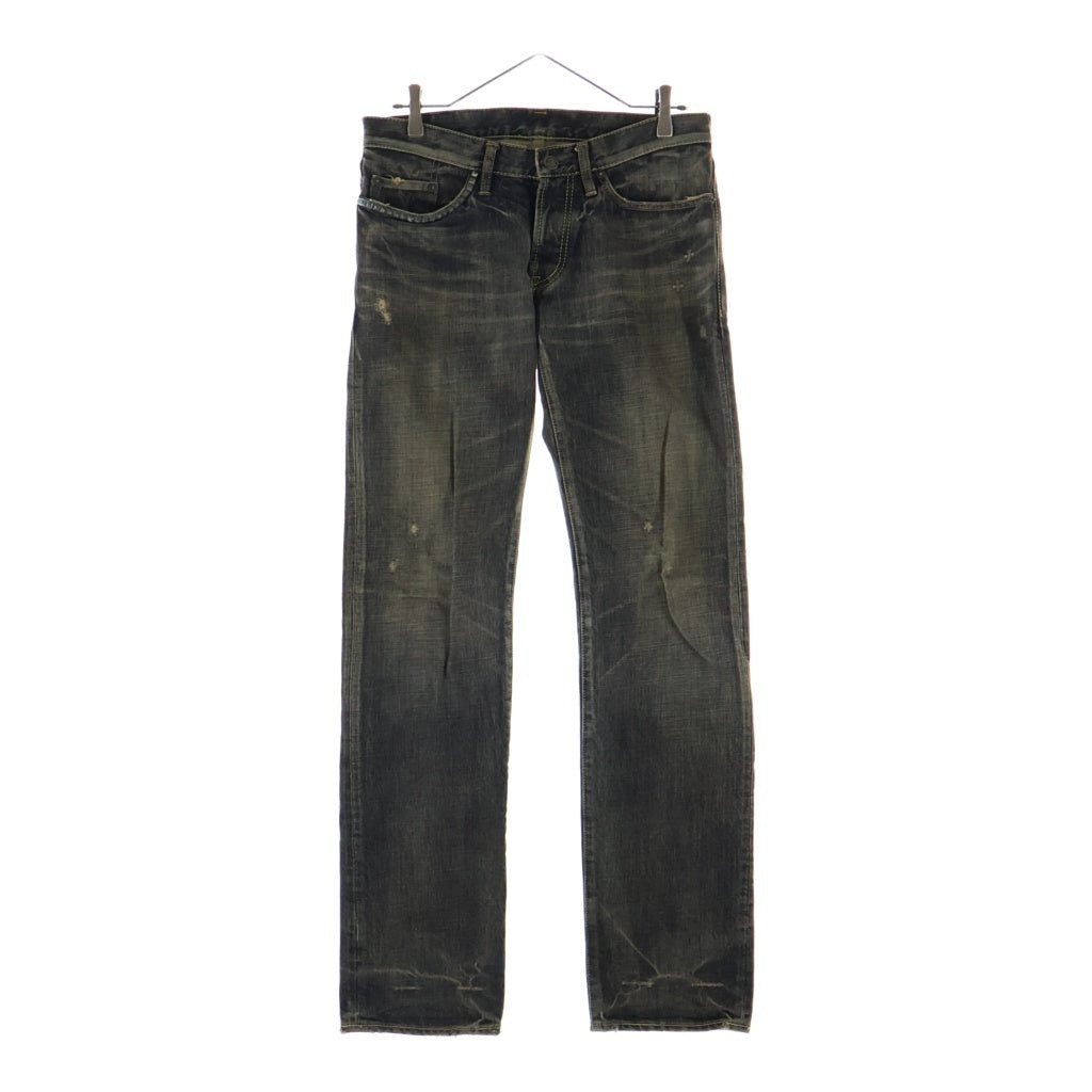 HYSTERIC GLAMOUR(ヒステリックグラマー) 00S NOBU SLIM ノブスリム ヴィンテージ加工 スタッズ デニムパンツ ブラック 4AP-2343