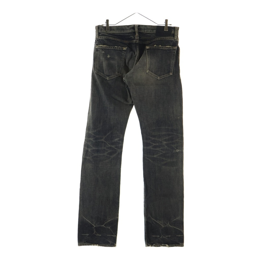 HYSTERIC GLAMOUR(ヒステリックグラマー) 00S NOBU SLIM ノブスリム ヴィンテージ加工 スタッズ デニムパンツ ブラック 4AP-2343