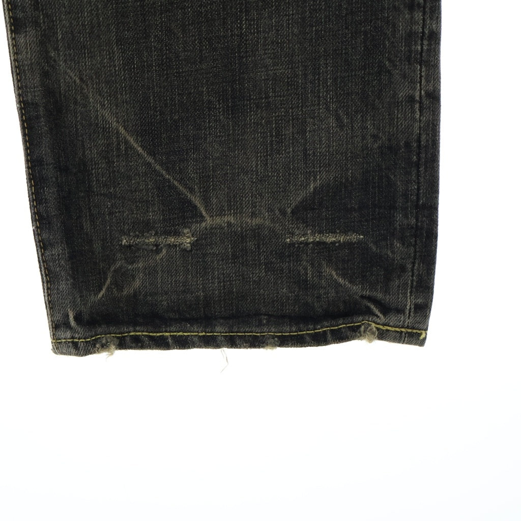 HYSTERIC GLAMOUR(ヒステリックグラマー) 00S NOBU SLIM ノブスリム ヴィンテージ加工 スタッズ デニムパンツ ブラック 4AP-2343