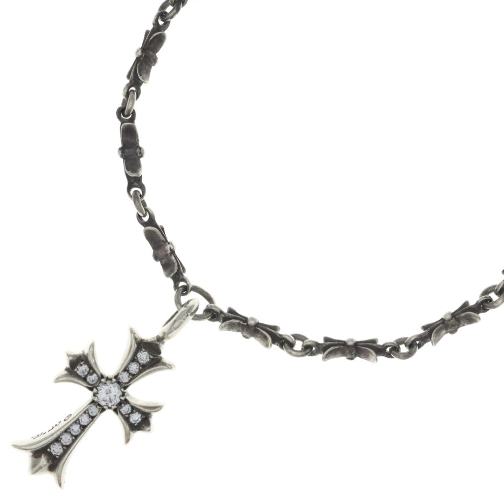 CHROME HEARTS(クロムハーツ) TNY E BAR20 DIA CRS F P タイニーEバー タイニーファットクロス PAVEダイヤ 20inch シルバー ネックレス