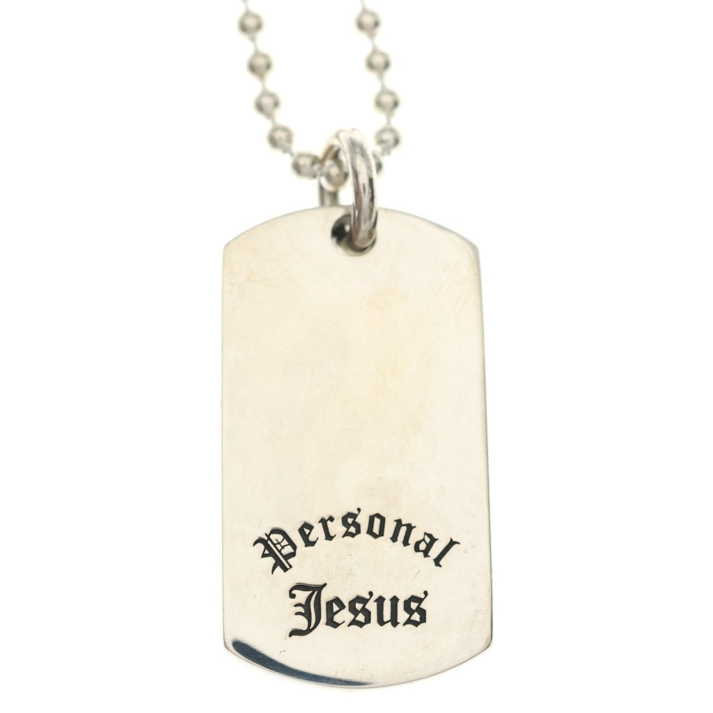 Personal Jesus(パーソナルジーザス) WOOD DOG TAG W/LARGE ドッグタグ クロス ボールチェーン ネックレス シルバー