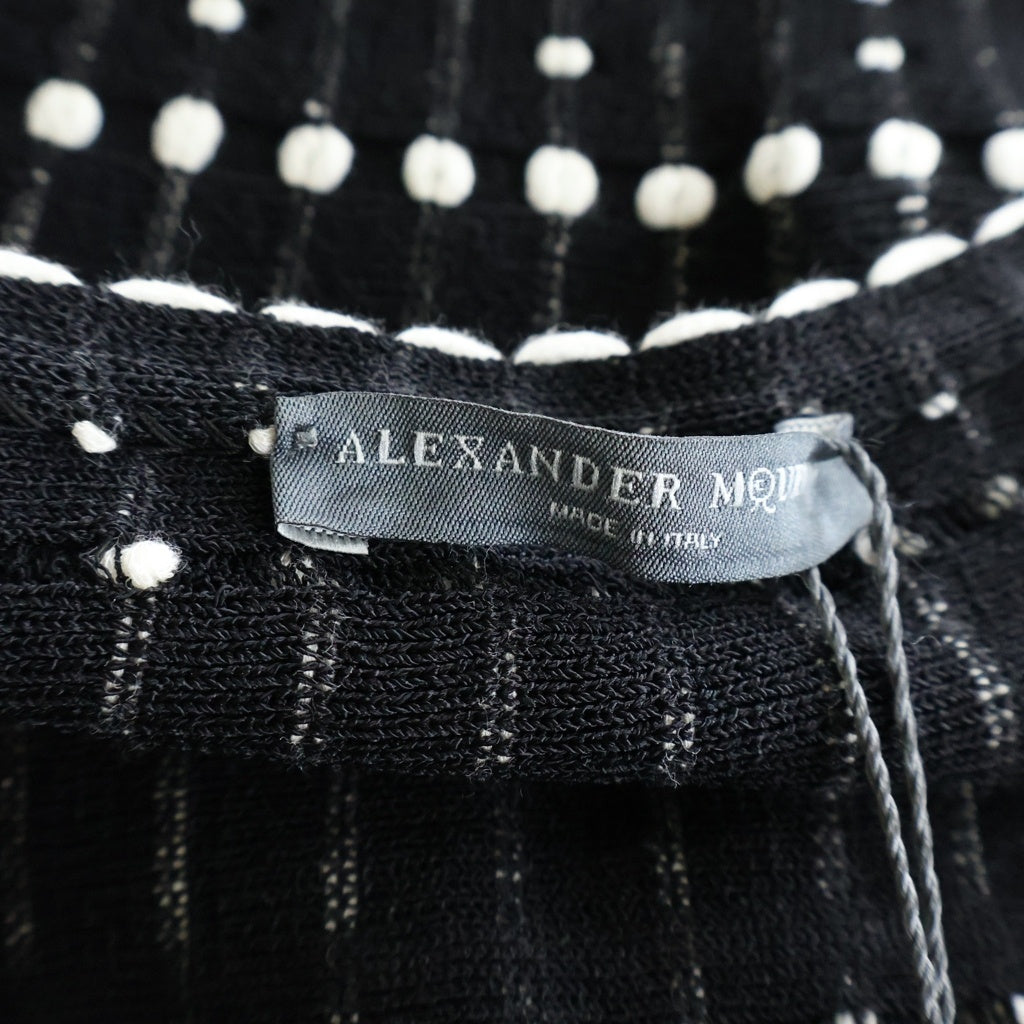 Alexander McQueen(アレキサンダーマックイーン) Off Shoulder Knit オフショルダー ニット トップス レディース ブラック/ホワイト 758551 Q1A6P