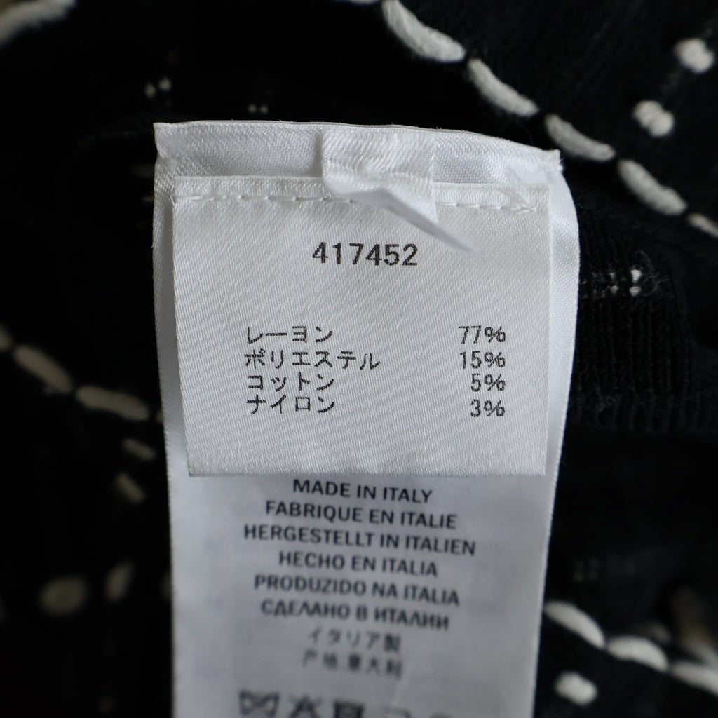 Alexander McQueen(アレキサンダーマックイーン) Off Shoulder Knit オフショルダー ニット トップス レディース ブラック/ホワイト 758551 Q1A6P