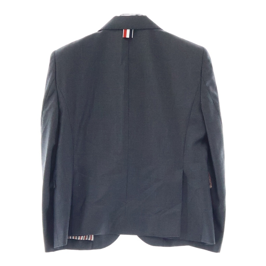 THOM BROWNE(トムブラウン) Tailored Jacket ノッチドラペル 2B 裏地ストライプ テーラードジャケット グレー レディース