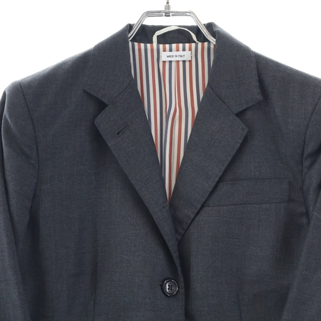 THOM BROWNE(トムブラウン) Tailored Jacket ノッチドラペル 2B 裏地ストライプ テーラードジャケット グレー レディース