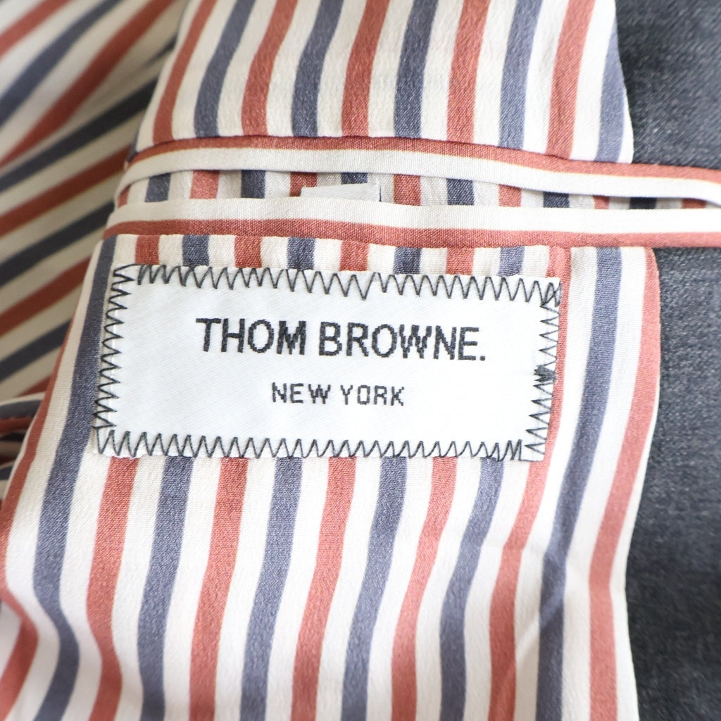 THOM BROWNE(トムブラウン) Tailored Jacket ノッチドラペル 2B 裏地ストライプ テーラードジャケット グレー レディース