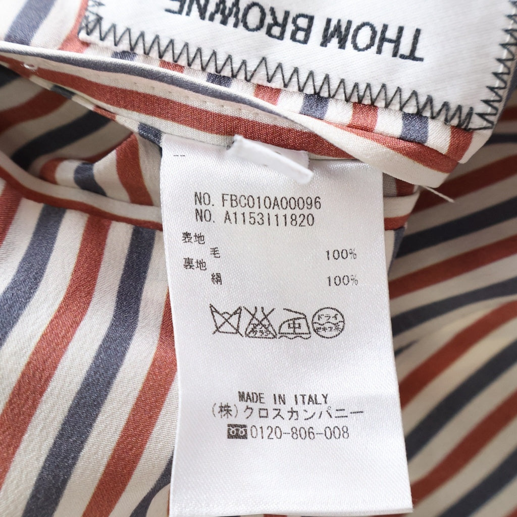 THOM BROWNE(トムブラウン) Tailored Jacket ノッチドラペル 2B 裏地ストライプ テーラードジャケット グレー レディース