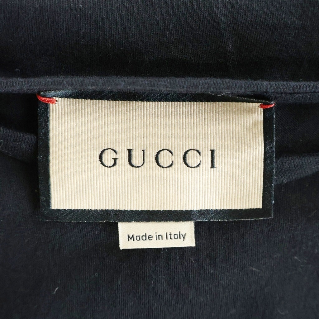 GUCCI(グッチ) トーナル フロントロゴプリント クルーネック 半袖Tシャツ カットソー ブラック 441685