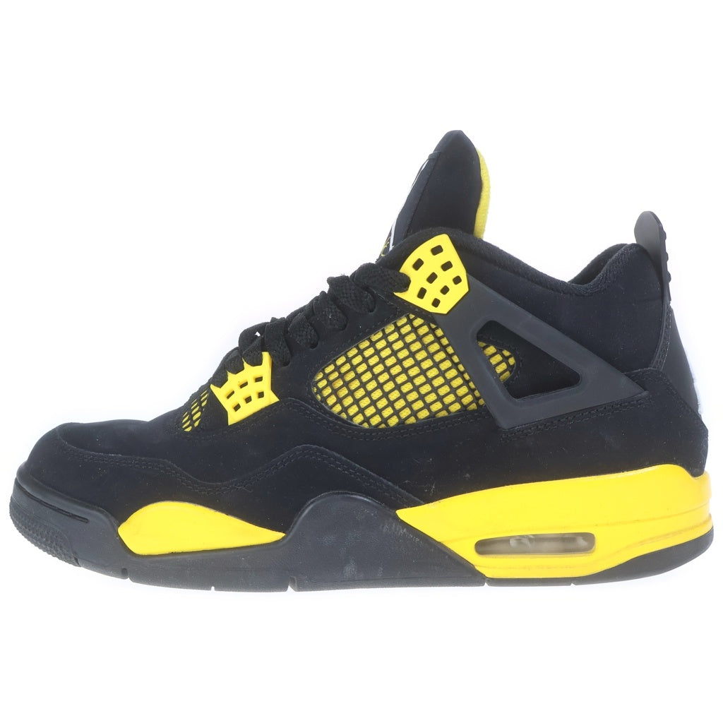 NIKE(ナイキ) AIR JORDAN RETRO THUNDER エアジョーダン 4 レトロ サンダー ハイカットスニーカー ブラック/イエロー US9.5/27.5cm DH6927-017