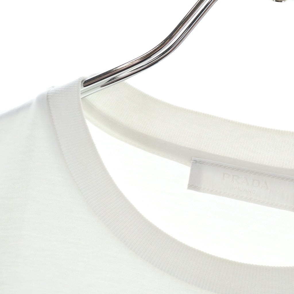 PRADA(プラダ) フロントポケット クルーネック 半袖Tシャツ カットソー ホワイト UJN658 R201 1WQE