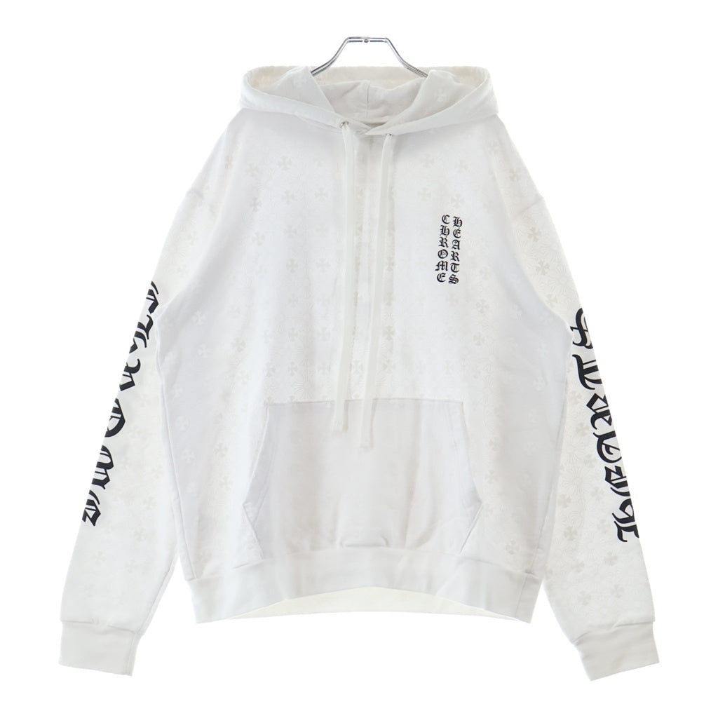 CHROME HEARTS(クロムハーツ) SWTSHRT PLVR CHプラス総柄 バックホースシュー フーディー プルオーバーパーカー ホワイト