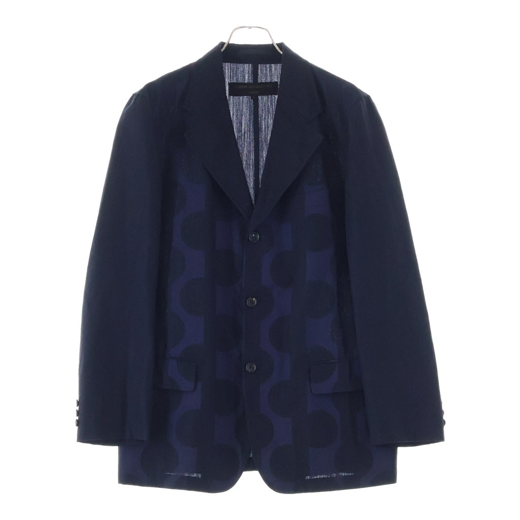 COMME des GARCONS HOMME(コムデギャルソンオム) 02SS 田中オム ドット柄 3B ノッチドラペル シングルテーラードジャケット ブラック/パープル HE-J014 AD2001