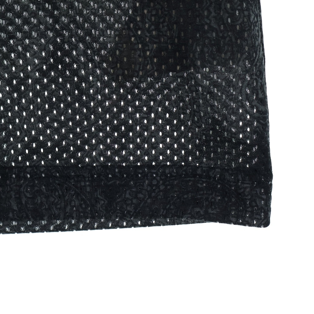 COMME des GARCONS HOMME(コムデギャルソンオム) 03SS 田中オム 総柄 メッシュ クルーネック半袖Tシャツ カットソー ブラック HJ-T026 AD2003