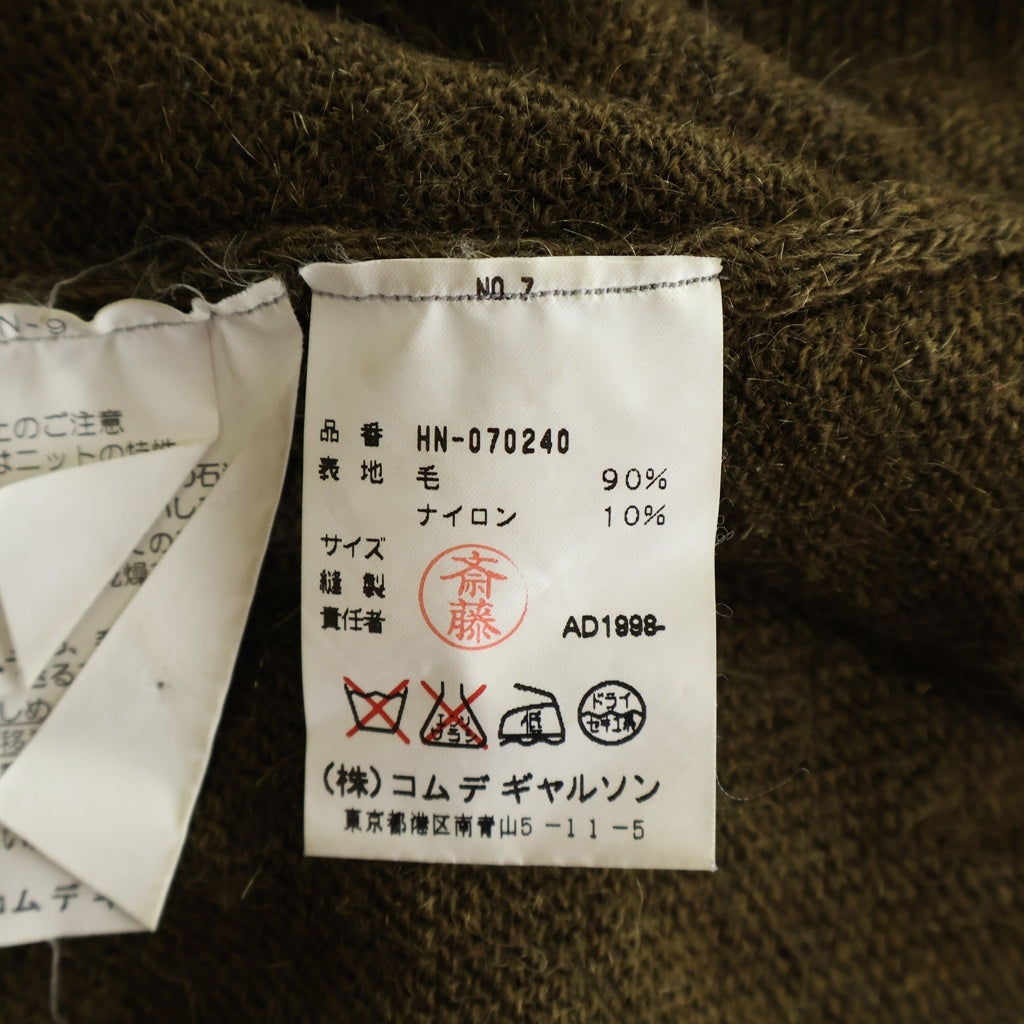 COMME des GARCONS HOMME(コムデギャルソンオム) 98AW 田中オム ウール混 Vネック ニットセーター ブラウン HN-070240 AD1998