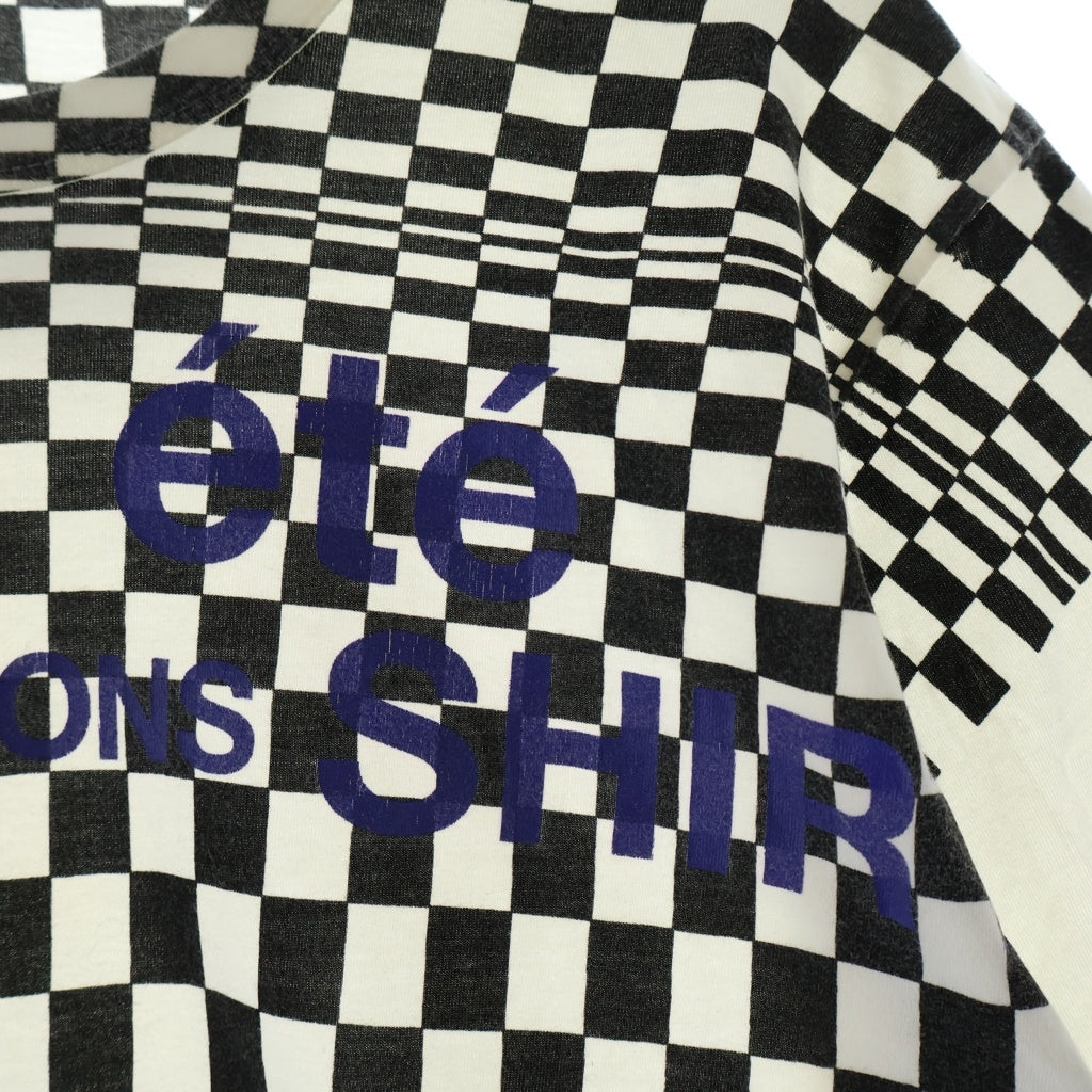 COMME des GARCONS SHIRT(コムデギャルソンシャツ) 00SS チェッカーフラッグ柄 クルーネック半袖Tシャツ カットソー ホワイト S08198