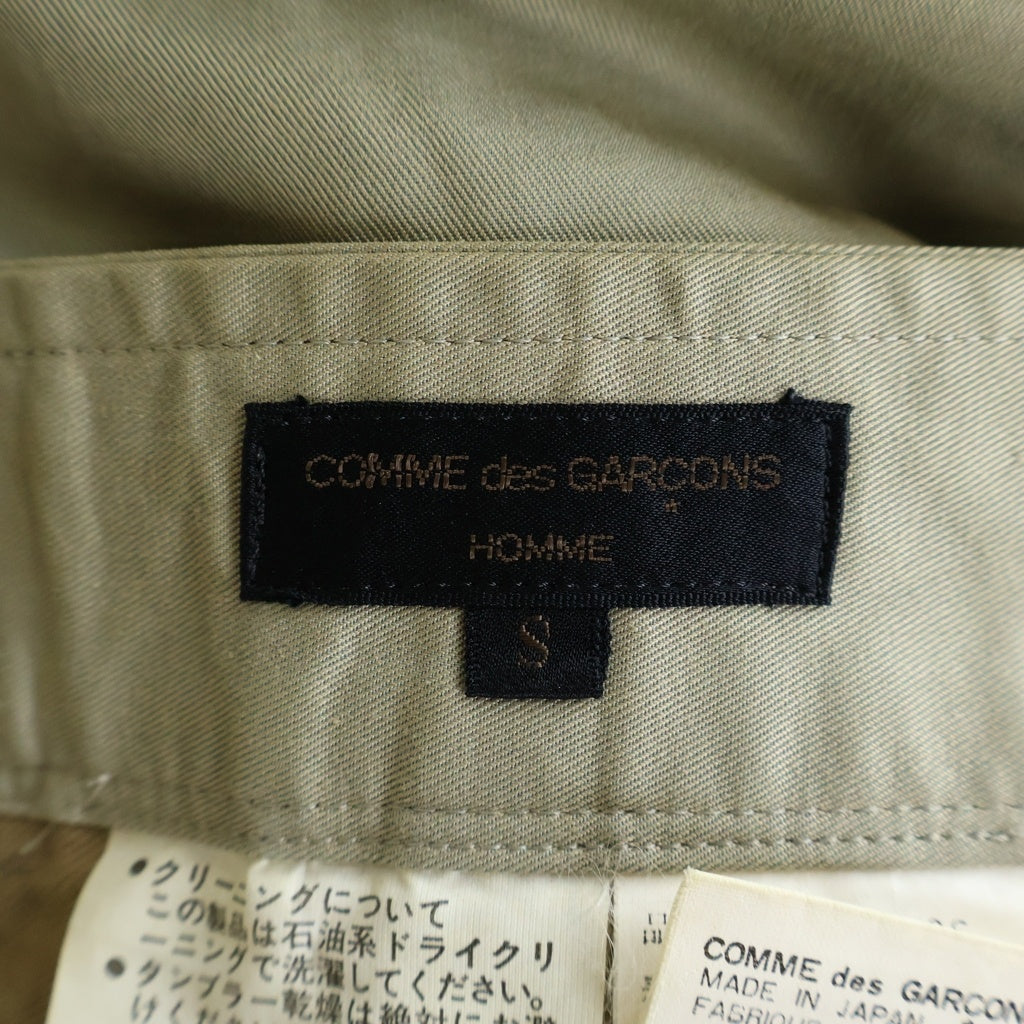 COMME des GARCONS HOMME(コムデギャルソンオム) 98SS 田中オム ジップフライ ワイドチノパンツ ベージュ HP-10043S AD1997