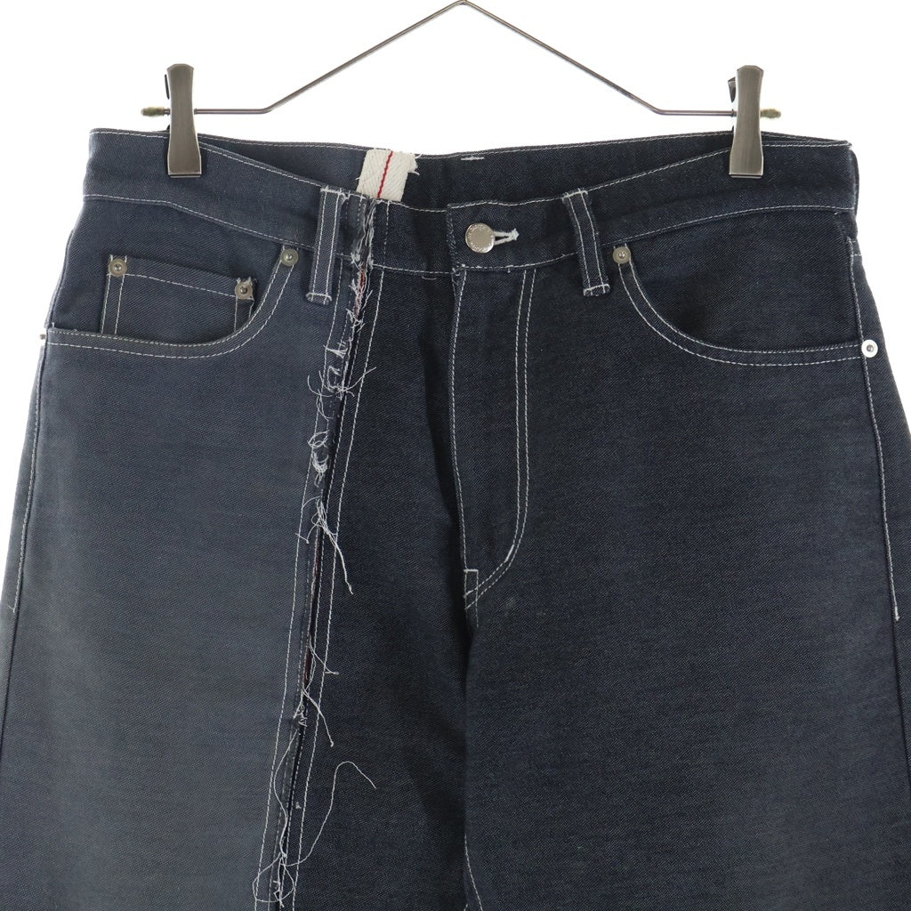 COMME des GARCONS HOMME(コムデギャルソンオム) 00AW 田中オム 再構築 ドッキング バイカラー デニムパンツ グレー HP-04039L AD2000