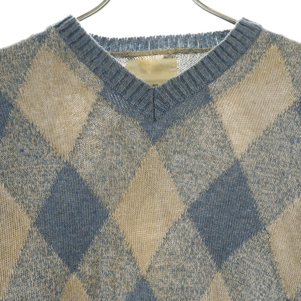 COMME des GARCONS HOMME(コムデギャルソンオム) 98SS 田中オム アーガイル柄 Vネック ニットセーター マルチ IN-100020 AD1997