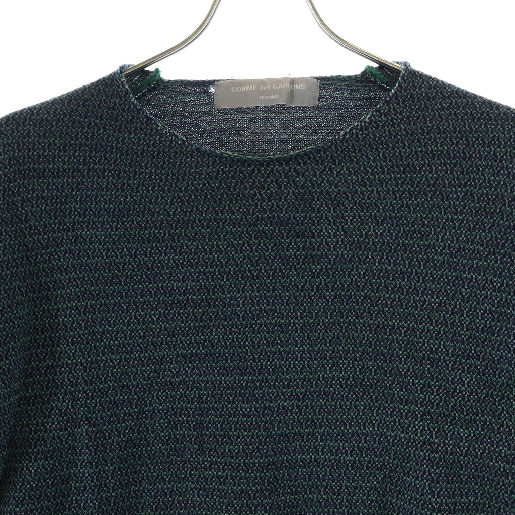 COMME des GARCONS HOMME(コムデギャルソンオム) 00AW 田中オム アームアーガイル柄 Vネック ウール ニットセーター グリーン HN-040270 AD2000