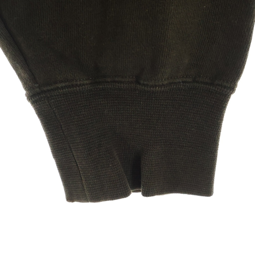 COMME des GARCONS HOMME(コムデギャルソンオム) 98AW 田中オム フロントウールニットドッキング クルーネック スウェットトレーナー カーキ HT-040200 AD1998