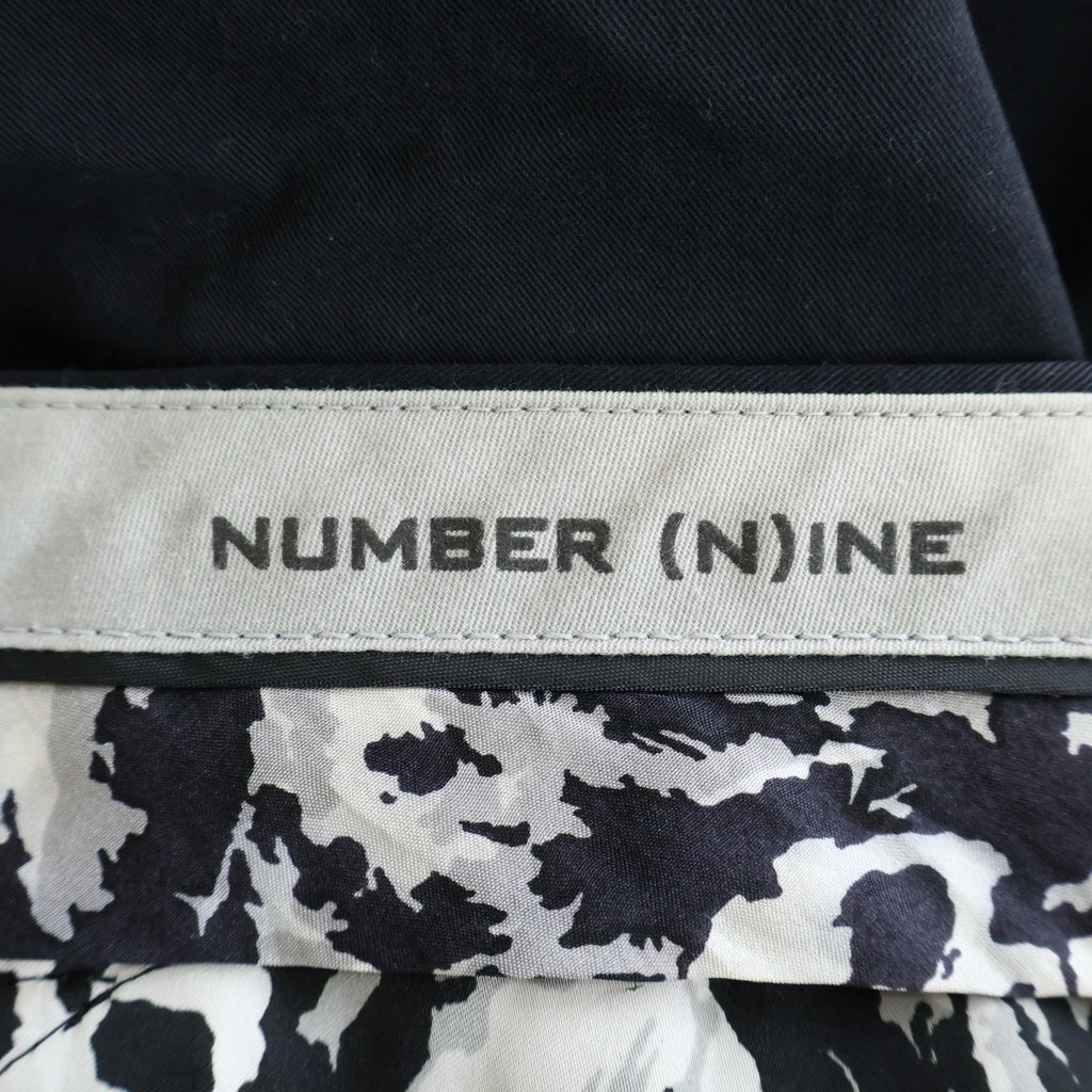 NUMBER (N)INE(ナンバーナイン) 01SS TIME期 裏地スカル柄 サイドライン装飾 スラックスパンツ ブラック