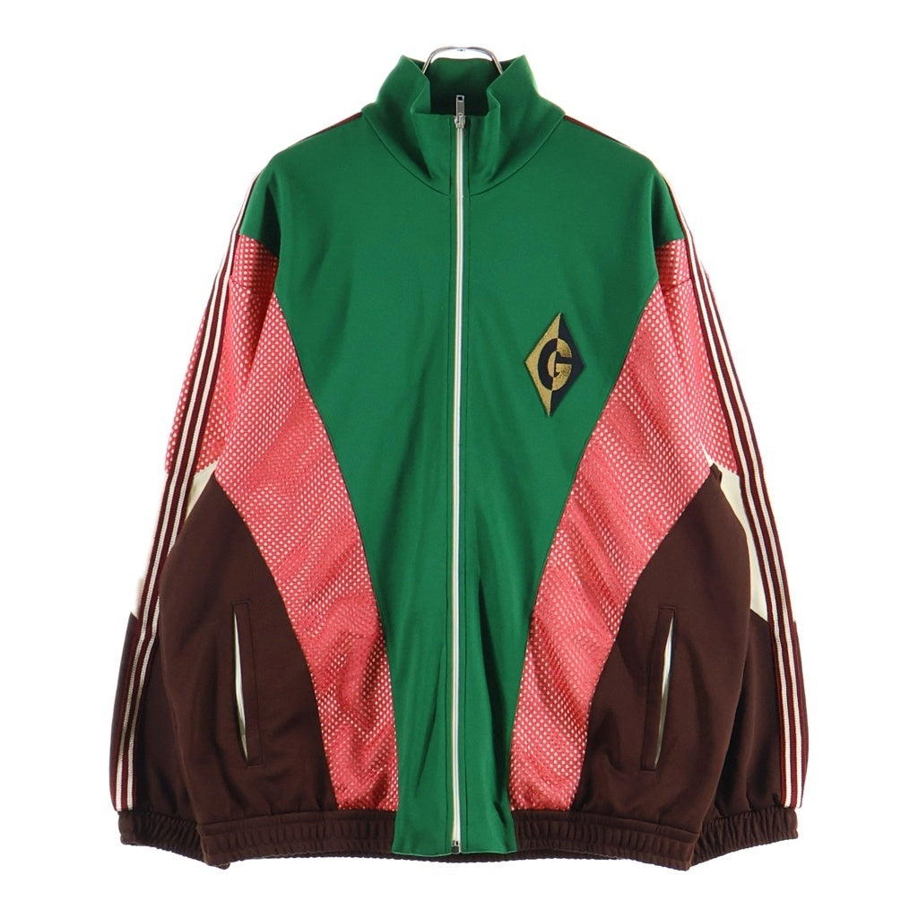 GUCCI(グッチ) 19AW Track Jacket フロントワッペン付き オーバーサイズ トラックジャケット ブラウン/グリーン 587372-XJBOJ