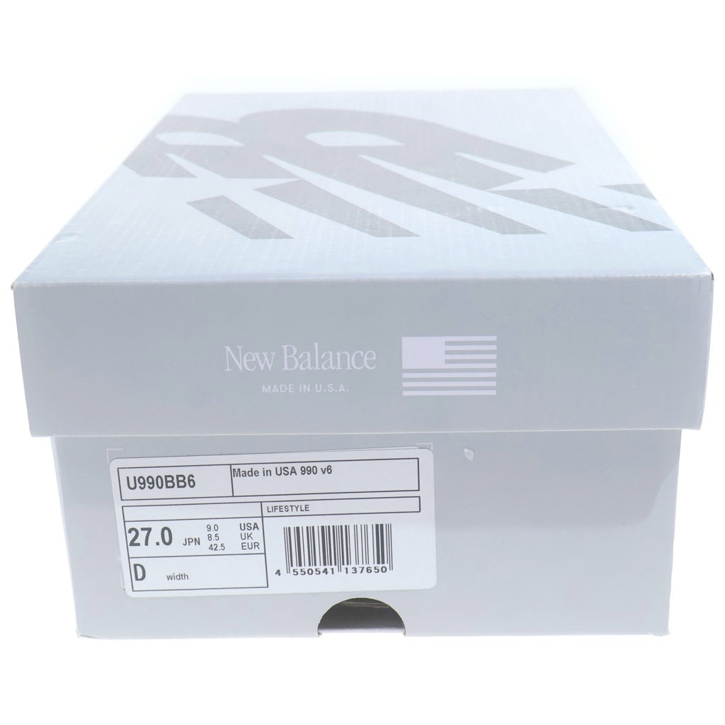 New Balance(ニューバランス) U990BB6 USA製 スウェード メッシュ ローカットスニーカー ブラック US9/27cm