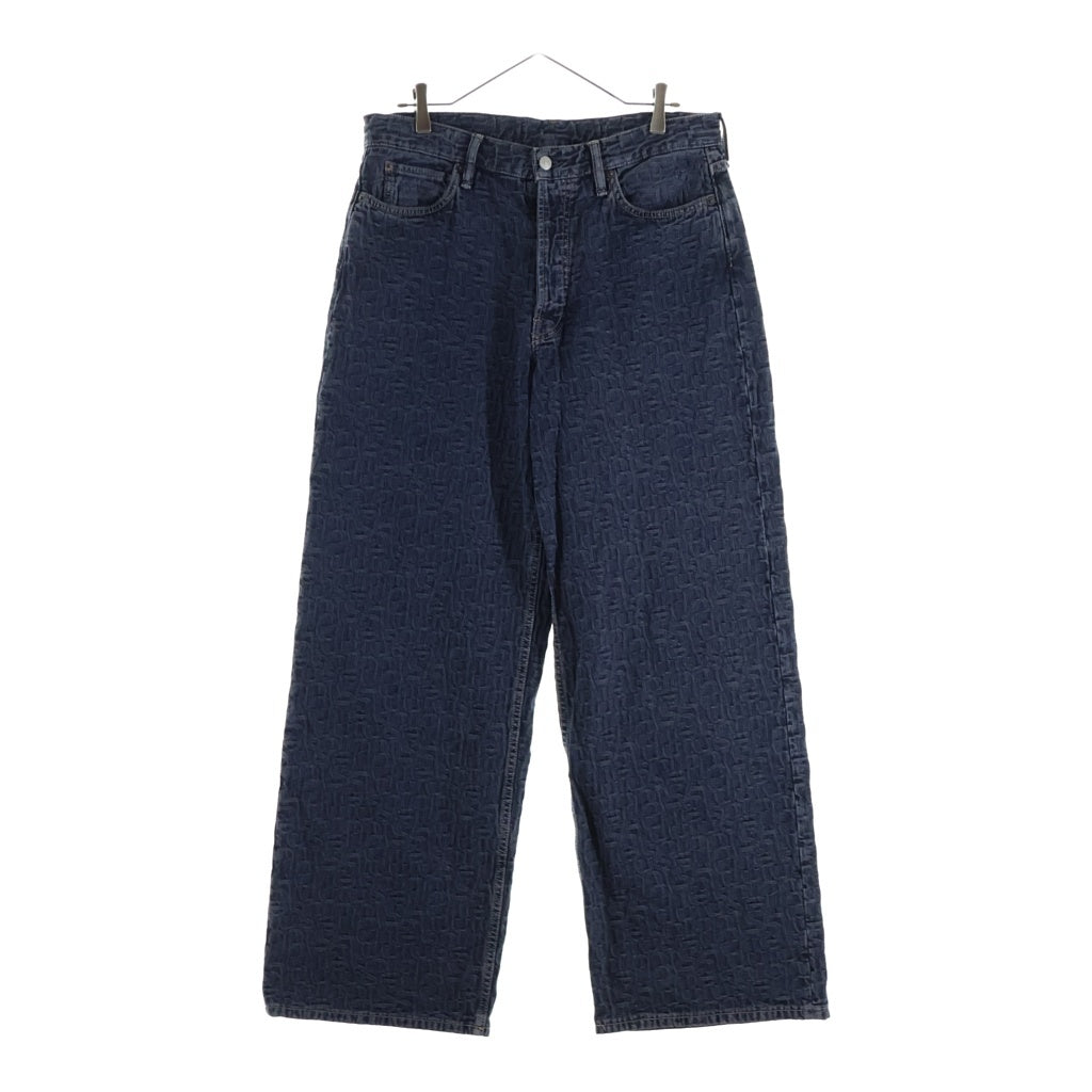 Acne Studios(アクネ ストゥディオズ) 1981M FN Monogram Dark モノグラム エンボスロゴ バギーデニムパンツ インディゴブルー B00377