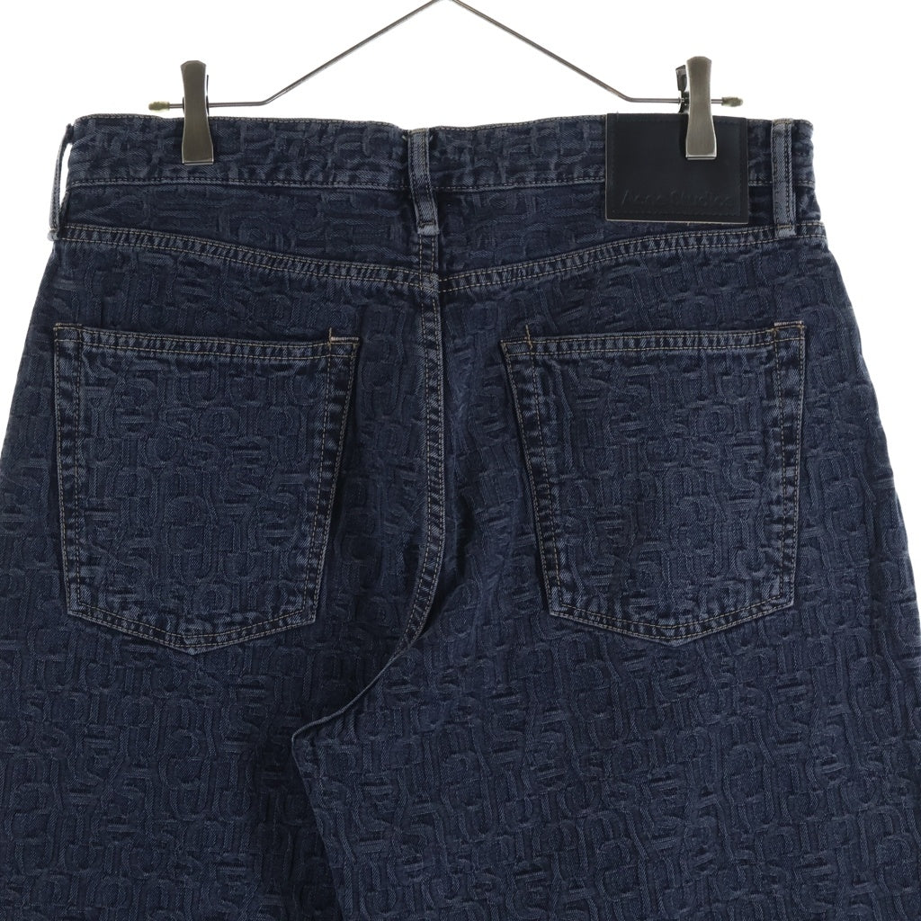 Acne Studios(アクネ ストゥディオズ) 1981M FN Monogram Dark モノグラム エンボスロゴ バギーデニムパンツ インディゴブルー B00377
