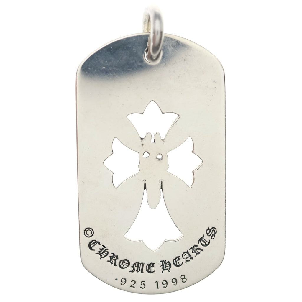 CHROME HEARTS(クロムハーツ) D TAG LRG FLE DAG AFTER 4P DIAフレア ダガー アフター 4Pダイヤ ラージ ドッグタグ ペンダントトップ シルバー