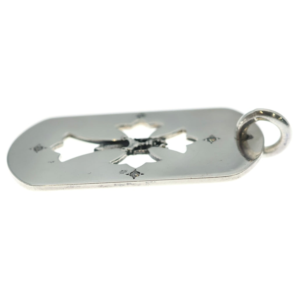 CHROME HEARTS(クロムハーツ) D TAG LRG FLE DAG AFTER 4P DIAフレア ダガー アフター 4Pダイヤ ラージ ドッグタグ ペンダントトップ シルバー