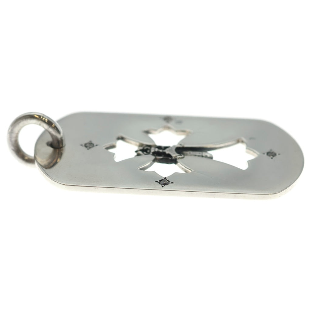 CHROME HEARTS(クロムハーツ) D TAG LRG FLE DAG AFTER 4P DIAフレア ダガー アフター 4Pダイヤ ラージ ドッグタグ ペンダントトップ シルバー