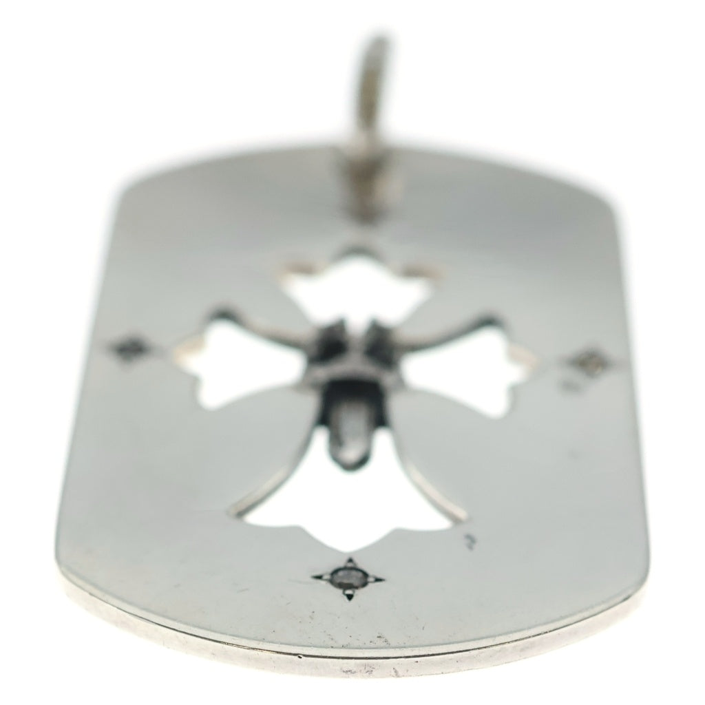 CHROME HEARTS(クロムハーツ) D TAG LRG FLE DAG AFTER 4P DIAフレア ダガー アフター 4Pダイヤ ラージ ドッグタグ ペンダントトップ シルバー
