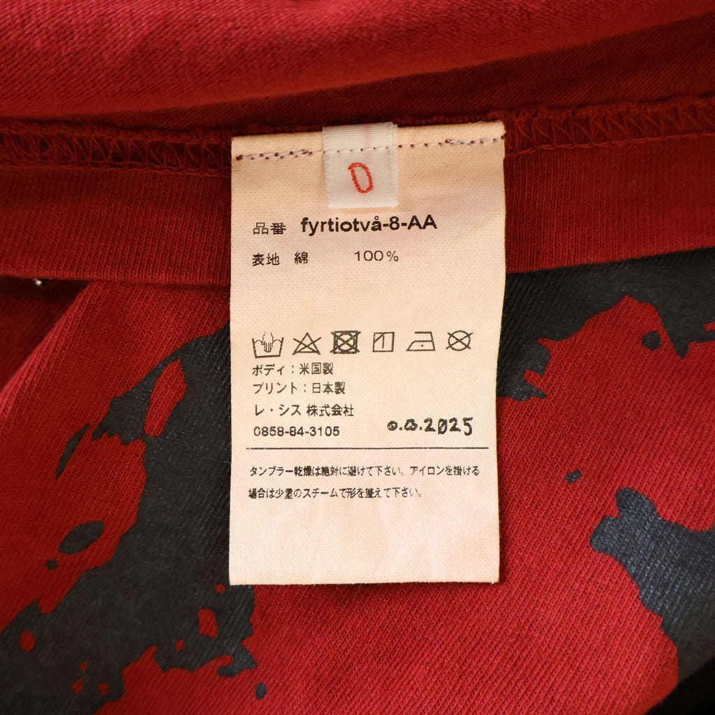 NO BRAND(ノーブランド) LES SIX (レシス) 25SS BAD GUY TEE バッドガイ 両面プリント クルーネック半袖Tシャツ カットソー レッド fyrtiotva-8-AA