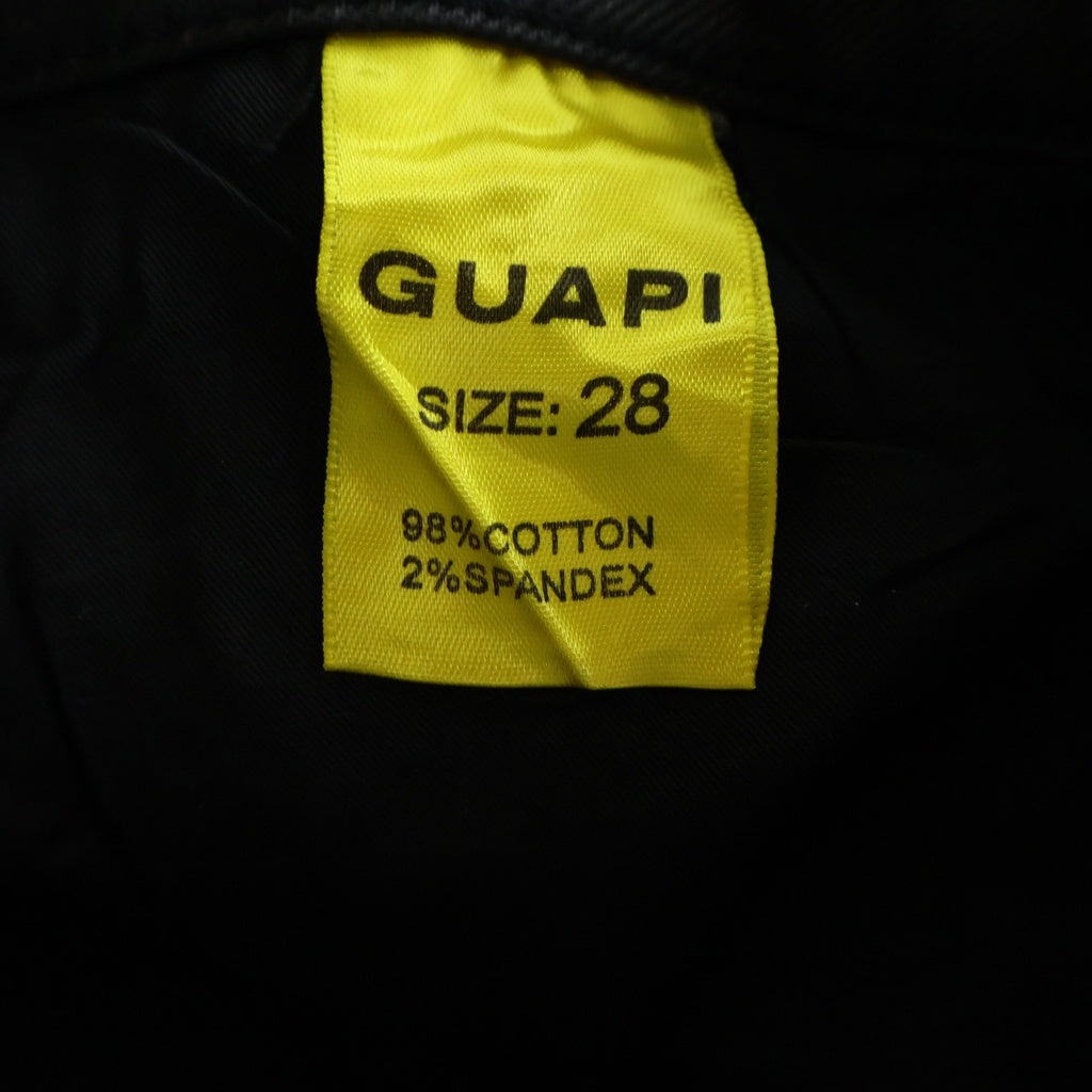 GUAPI(グアピ) Embellished Denim Pants ラインストーン フレアデニムパンツ ブラック