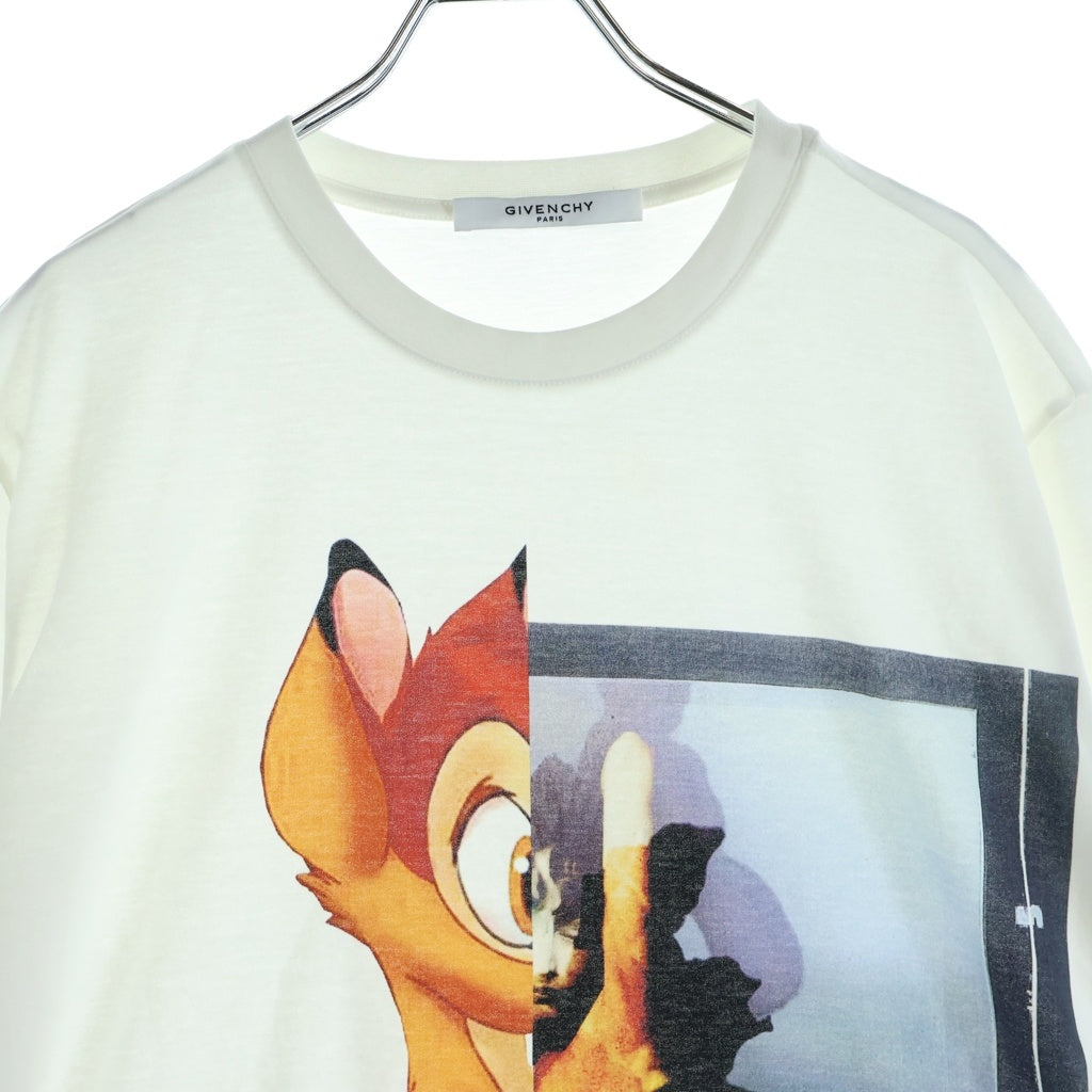 GIVENCHY(ジバンシィ) ×Disney Bambi ディズニー バンビ フロントプリント クルーネック半袖Tシャツ カットソー ホワイト BW700D304U