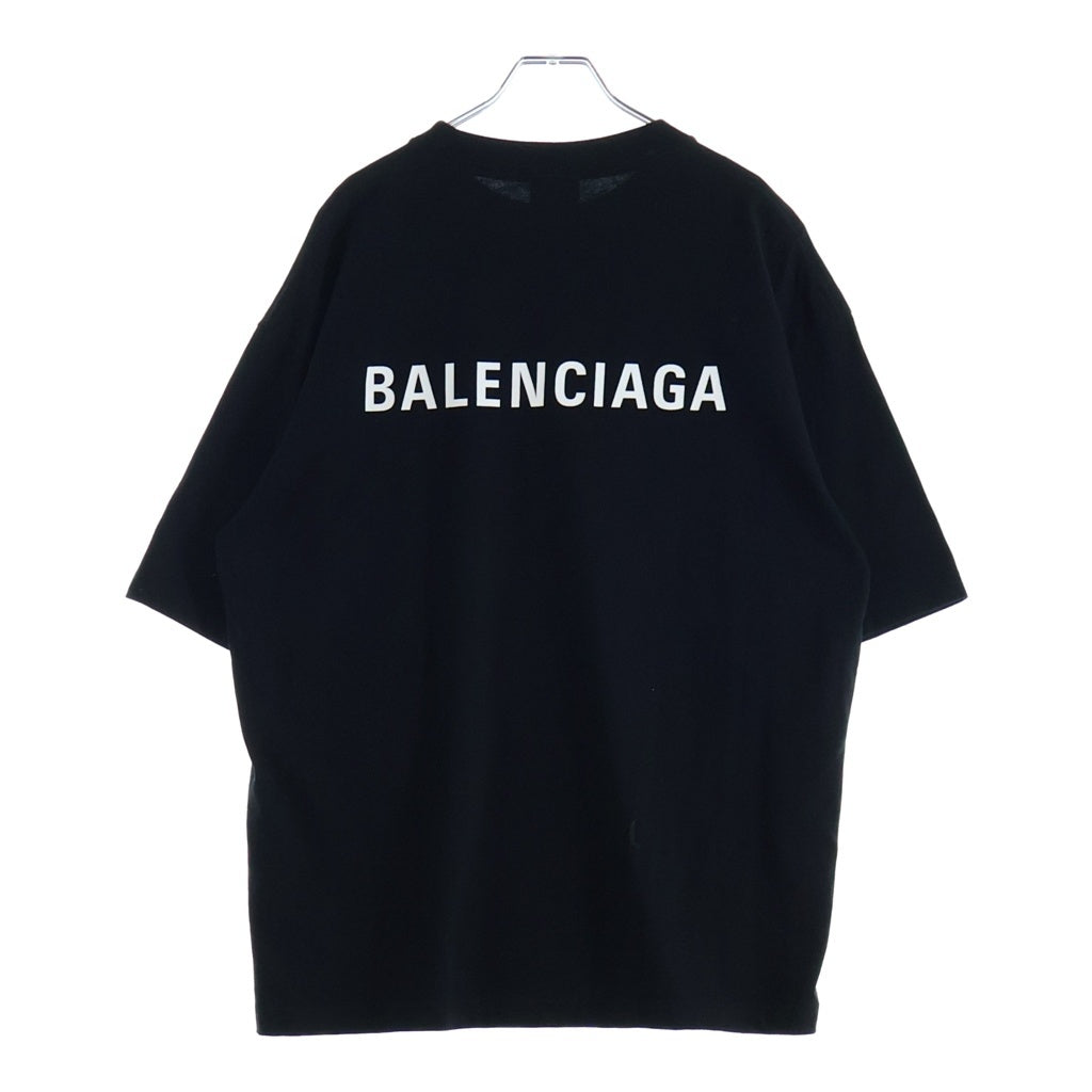 BALENCIAGA(バレンシアガ) 21SS UNISEX LOGO T-SHIRT ロゴプリント 半袖Tシャツ カットソー ブラック 612966 TIVG5