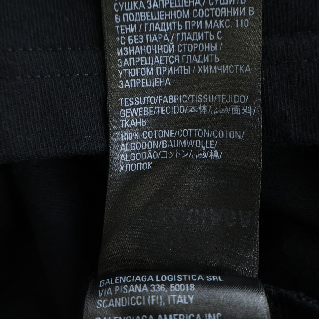 BALENCIAGA(バレンシアガ) 21SS UNISEX LOGO T-SHIRT ロゴプリント 半袖Tシャツ カットソー ブラック 612966 TIVG5