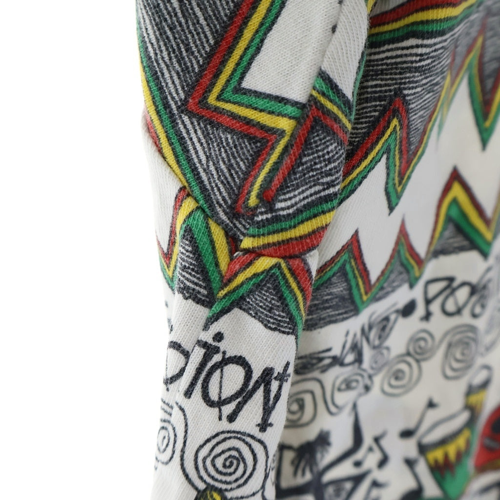 STUSSY(ステューシー) 80S OLD REGGAE TOMTOM オールド レゲエ トムトム 総柄半袖Tシャツ カットソー ホワイト
