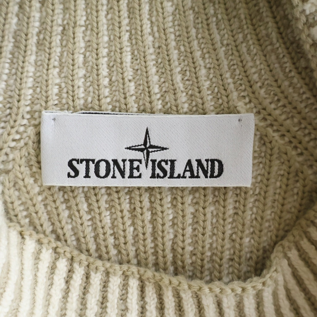 STONE ISLAND(ストーンアイランド) LOGO PATCH MOCK NECK JUMPER ロゴパッチ モックネック ジャンパー ニット アイボリー K2S155100023 S00L7