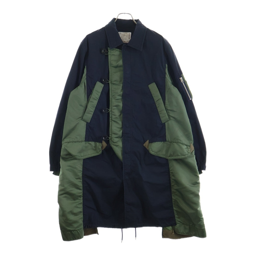 Sacai(サカイ) 19AW Nylon Oxford Docking Coat ナイロン オックスフォード ドッキング ミリタリー モッズコート ネイビー/カーキ 19-02069M