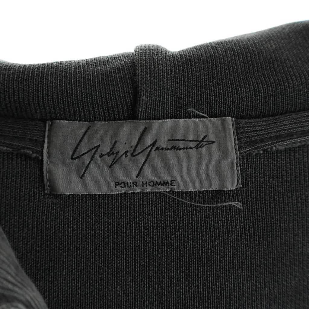Yohji Yamamoto POUR HOMME(ヨウジヤマモト プールオム) 21SS damaged vintage style hoodie ヴィンテージ加工 ジップアップパーカー グレー HD-T40-080