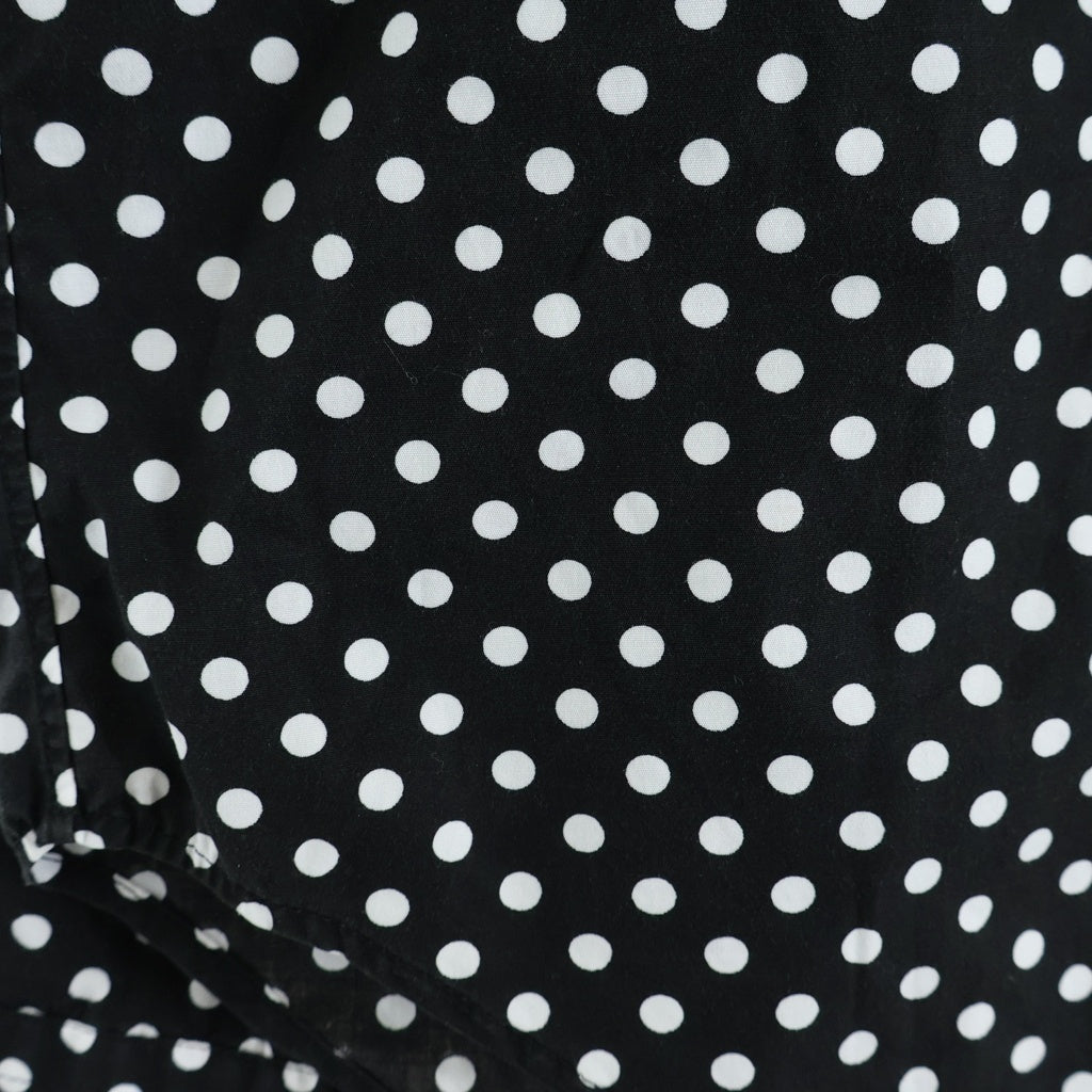 COMME des GARCONS HOMME(コムデギャルソンオム) 07SS 異素材切替 プリーツデザイン ドット総柄 長袖シャツ ロングスリーブ ブラック/ホワイト HS-B010