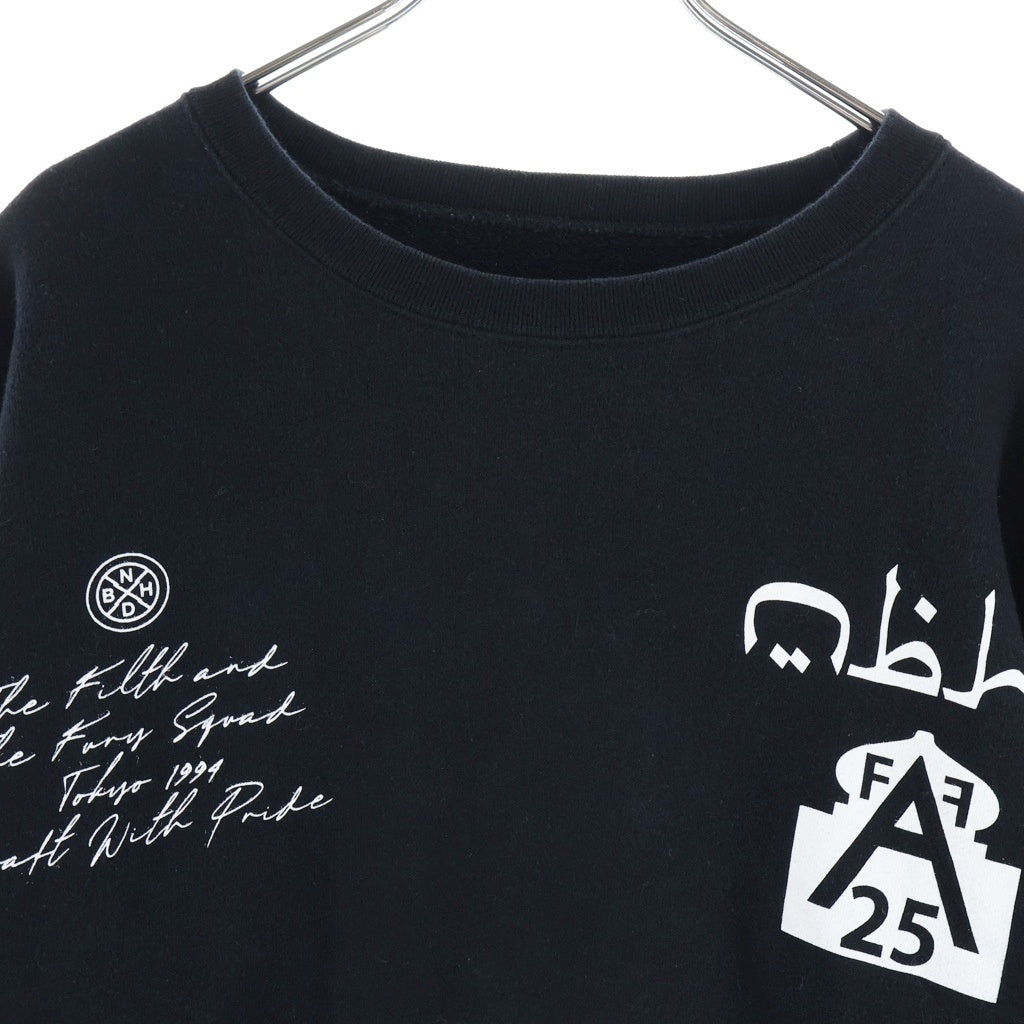 NEIGHBORHOOD(ネイバーフッド) 20SS TIGHT/C-CREW.LS アラビックロゴ クルーネック 長袖スウェット トレーナー ブラック 201MBNH-CSM05