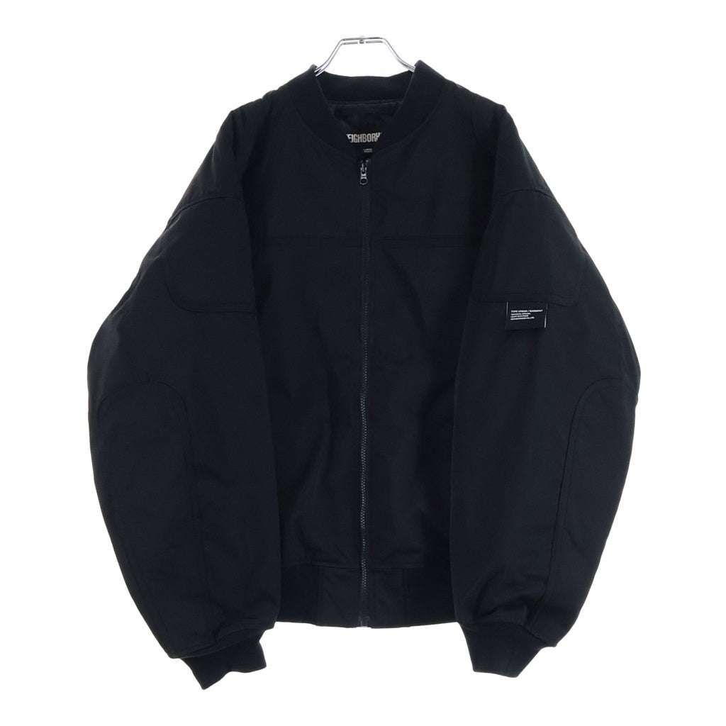 NEIGHBORHOOD(ネイバーフッド) 24SS SOLID RACING JACKET ソリッド 裏地キルティング ジップアップ レーシングジャケット ブルゾン ブラック 241SNH-JKM01S