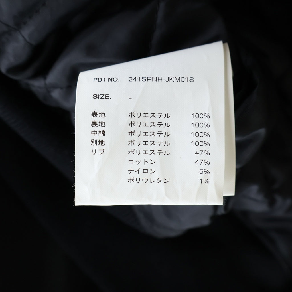 NEIGHBORHOOD(ネイバーフッド) 24SS SOLID RACING JACKET ソリッド 裏地キルティング ジップアップ レーシングジャケット ブルゾン ブラック 241SNH-JKM01S