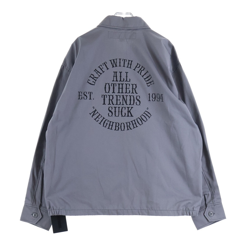 NEIGHBORHOOD(ネイバーフッド) 22AW FRONT ZP JK.EC バックロゴ ジップアップ ワークジャケット グレー 222TSNH-JKM03