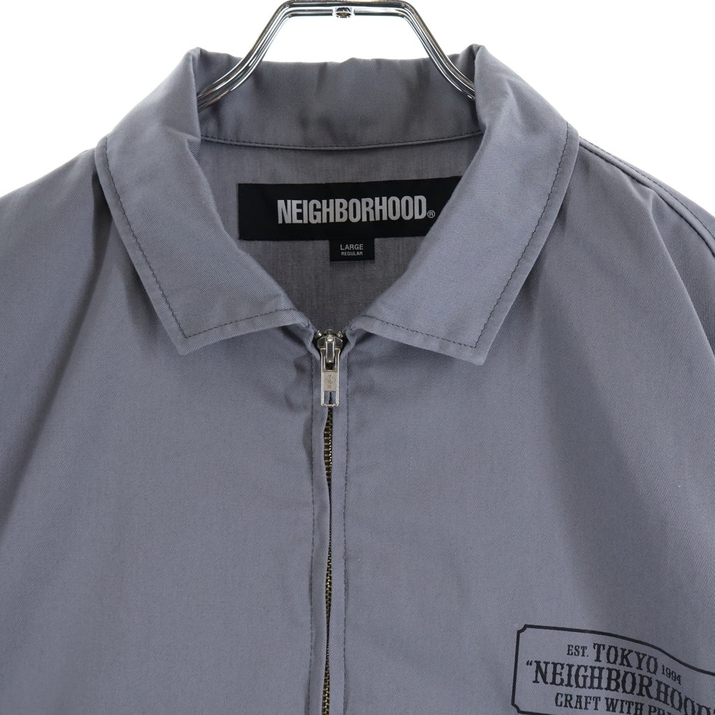 NEIGHBORHOOD(ネイバーフッド) 22AW FRONT ZP JK.EC バックロゴ ジップアップ ワークジャケット グレー 222TSNH-JKM03