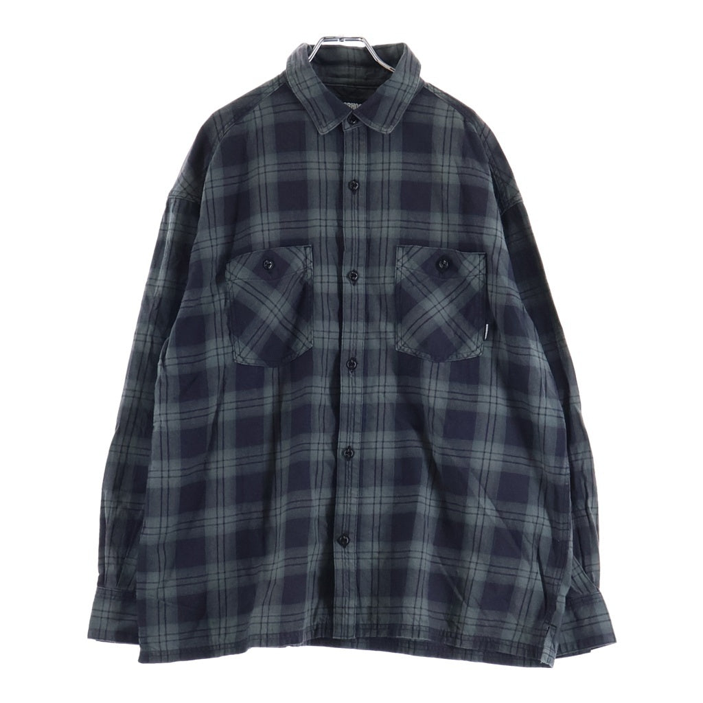 NEIGHBORHOOD(ネイバーフッド) 22AW NEL CHECK SH LS . CO 2ポケット チェック柄 フランネル 長袖シャツ ロングスリーブ カーキ/ネイビー 222ARNH-SHM01