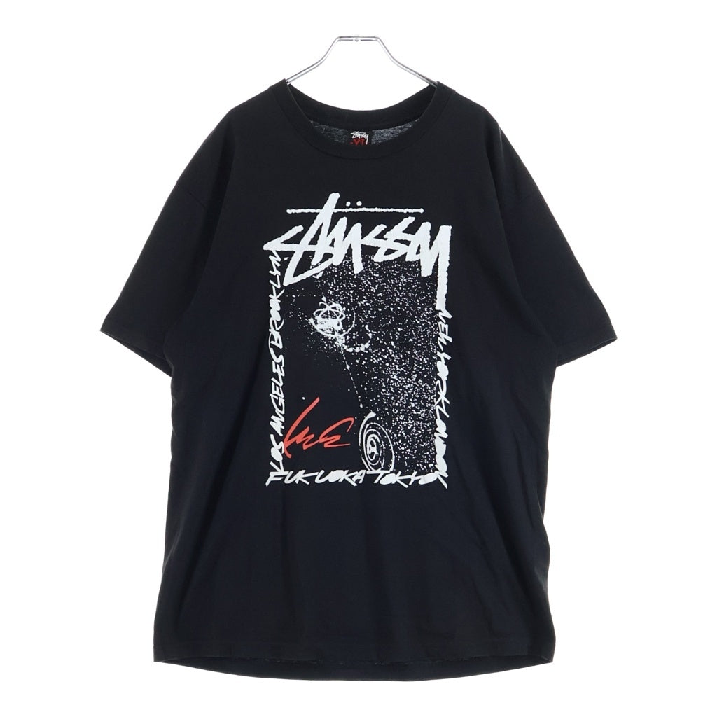 STUSSY(ステューシー) 00S VINTAGE FUTURA WORLD TOUR PLINT TEE ヴィンテージ フューチュラ ワールドツアー 両面プリント クルーネック半袖Tシャツ カットソー ブラック